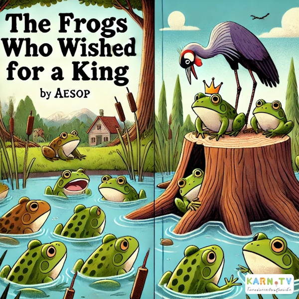 การ์ตูนสำหรับเด็ก ในรูปแบบ นิทานการ์ตูนสองภาษา เรื่อง The Frogs Who Wished For A King